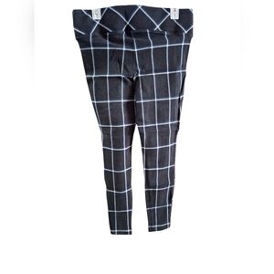 Torrid 0 Pixie Pants Leggings Plaid Twill Black White Checked Stretch WomanDime